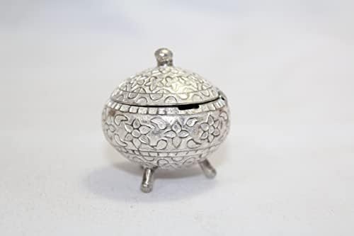 Rajasthan Gems Stari kutija Trinket Indija Sterling Silver 925 Ručno uređen Polirani Supari poklon B50