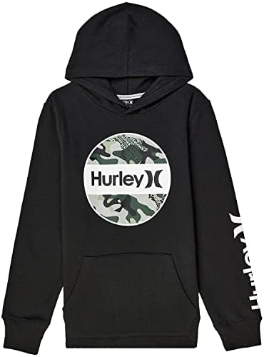 Hurley Boy's Camo Fleece Pulover Hoodeie Black SM