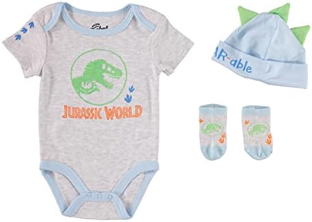 Jurassic World Boys Baby Boys Odjeća 3-dijelni Set sa Bodijem, čarapama i šeširom