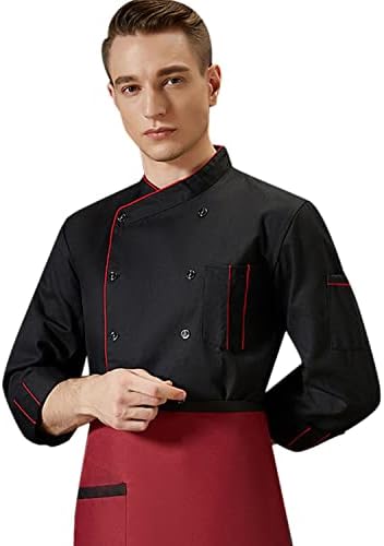 XINFU Unisex kuharski kaput dugi rukavi / kratki rukavi kuhinjska uniforma s dvostrukim kopčanjem