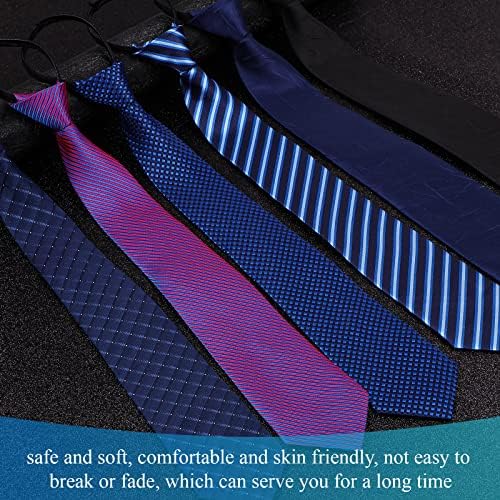 SATINIOR 6 komada muške vezice sa zatvaračem Pretied podesive kravate klasična kravata mršave kravate