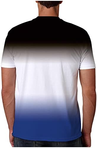Muške Casual Tee Shirts ljetni vrhovi kratki rukav gradijent sportski vrhovi vježba trčanje T-Shirt novost
