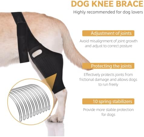 Suyare proteza za pseće koljeno, proteza za pseće noge za ACL sa 10 bočnih stabilizatora, potpora za proteze za zadnje noge za dislokaciju kapice koljena, njega rana na nogama, održava zglob toplim i stabilnim