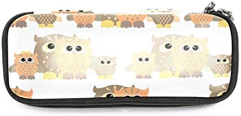 Lijepa šarena Owl Bird 84x55in kožna pernica olovka torba sa dvostrukim patentnim zatvaračem torba za odlaganje