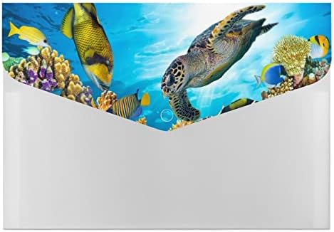 Šareni koralni greben i morska kornjača Plastična fascikla u boji sa 6 džepova Organizator držač