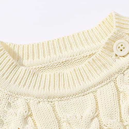 Alvivi Baby Boys Girls Casual Outfit kabel pleteni džemper jednodijelni romper pulover zatvarač komplet sa poklopcem