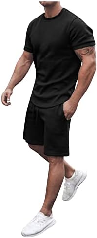 RTRDE muške majice ljetne Casual Muscle kratke rukave majice i klasični Fit sportski šorc Set trenerke majice