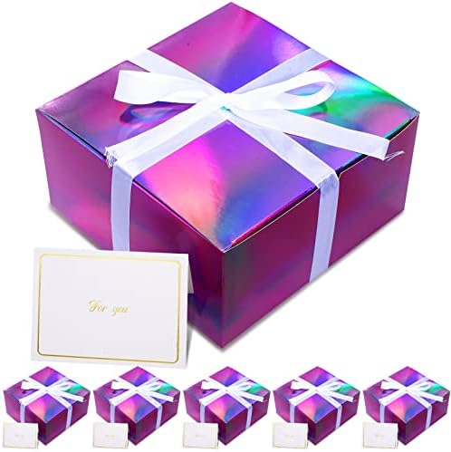 10 kom poklon kutije 8 x 8 x 4 inča Božić poklon kutije sa poklopcima Holografske djeveruše kutije za