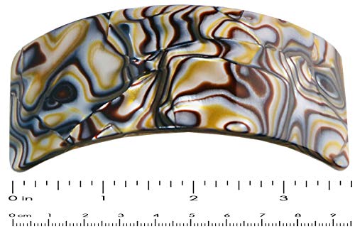 Francuska Amie široka zakrivljena duguljasta Onyx Srebrna siva Izuzetno široka velika Celuloidna