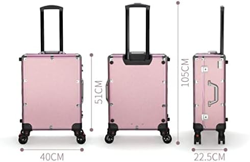Zhuhw Pink Makeup Case LED lampica Kozmetika Travel Case prtljag za skladištenje prtljažnika TOOL BEAUTY LADE ART ART TOTTOO TROLLEY TROLLEY