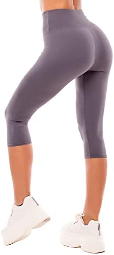 Sinofantske gamaše visokog struka za žene - puna dužina i kapri pučene meke joge hlače za vježbanje atletika