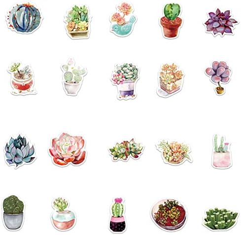 Qiana sočno zelene biljke naljepnice 101kom Cactus cvijeće akvarel vodootporan vinil naljepnice za spomenar