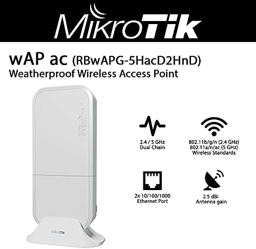 MIKRO TIK WAP AC RBWAPG-5HACD2HND 2.4 / 5GHz mala vremenska otporna na bežičnu točku 2x Gbit portovi,