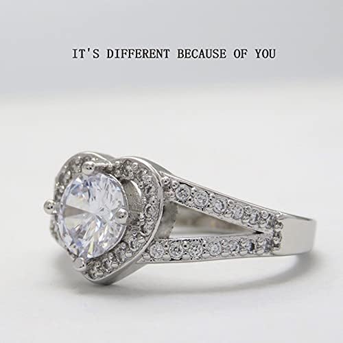 Yistu jeftini prstenovi za žene za angažman u obliku srca personalizirani princeze dijamantni prsten