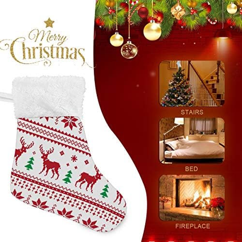 Alaza Božićne čarape Elk Snowflake Geometrijski element klasični personalizirani mali ukrasi za porodičnu