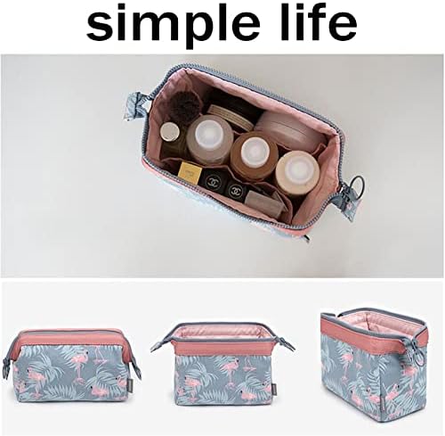 YEOSAQEI Prijenosna putna kozmetička torba sa slatkim životinjskim uzorkom, torba za šminkanje s patentnim