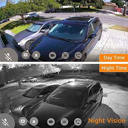 Toucan Wireless outdoor Home sigurnosne kamere, vodootporan, noćni vid, senzor pokreta, 2-Way Audio, Alexa