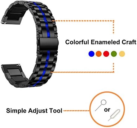 Yeejok Galaxy Watch 5/4 trake metal 44mm 40mm, 20 mm emajlirani bend od nehrđajućeg čelika kompatibilan