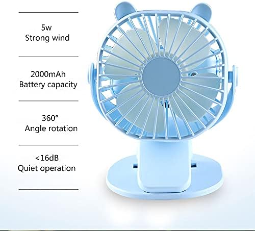 Wsjqb prijenosni ventilator za Desktop računare, Mini ventilator za lični sto sa Ultra tihim, ugrađena