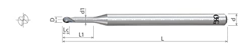 OSG 1.0 mm Carbide Ball nos kraj Mill - Wxl obložene-kompatibilan sa Imes-icore glodalice-dizajniran