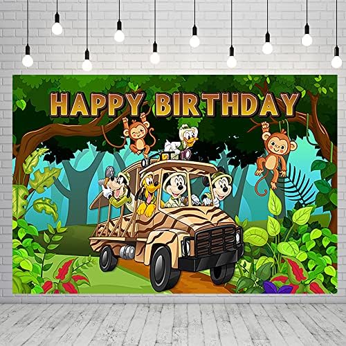 Pozadina divljeg safarija za rođendanske potrepštine Mickey Safari baner za dekoracije za zabave Baby Shower fotografija