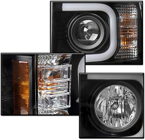 ZMAUTOPARTS za 2014-2015 Chevy Silverado 1500 LED DRL Crni projektor farovi lampe sa 6,25 plava