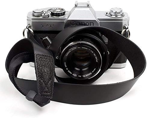 CANPIS meka kožna Kamera naramenica za vrat Vintage stil, crna boja, podesiva dužina kompatibilna sa DSLR kamerom Canon Sony Fujifilm Olympus Leica