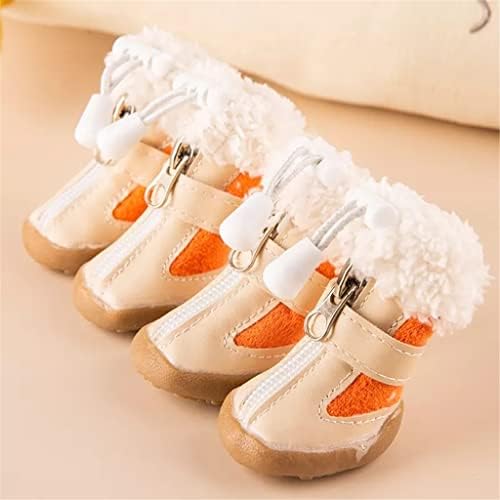 Lepsjgc 4pcs / set elastične zimske kućne cipele za kućne ljubimce protiv klizanja baršunaste