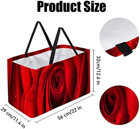 Torbe za namirnice za višekratnu upotrebu, crvena ruža s vodom,lagana reciklirajuća torba za kupovinu