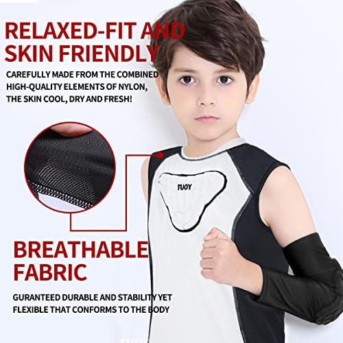 DGXINJUN Youth Kids Boys podstavljena kompresijska košulja i prsluk Protektor rebra za nogometni bejzbol