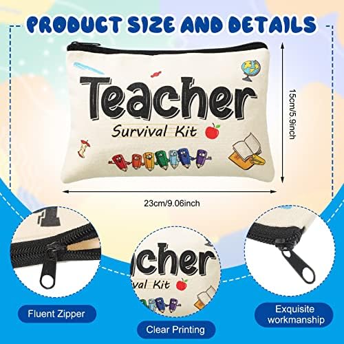 4 komada učitelj zahvalnost pokloni Set nastavnik Survival Kit Makeup torbica kozmetička olovka torba 20 oz