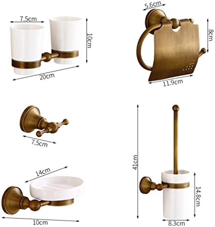 BROSSS Oprema za kupanje Kit antikni kupaonica Komplet za kupatilo, držač tkiva, dvostruka čaša,