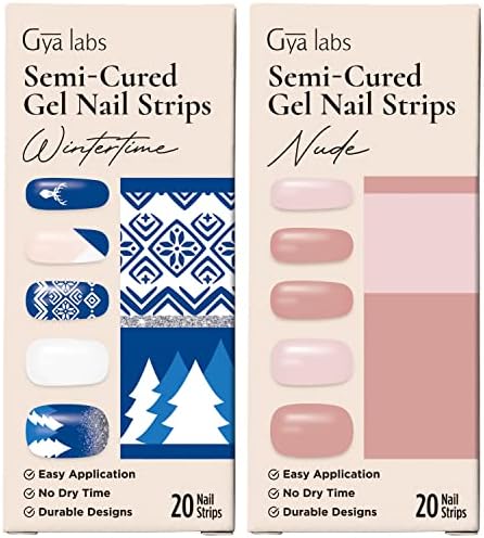 Gya Labs set naljepnica za nokte-dugotrajni nokti za žene - Polusušene gel trake za nokte - naljepnice za nokte