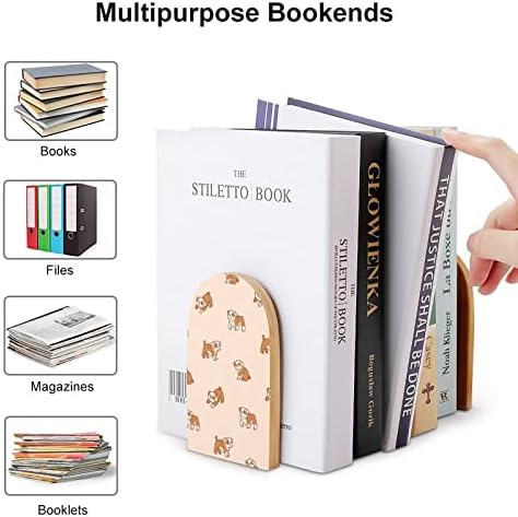 Cartoon Happy Bulldog Bookends dekorativni Print drveni završava knjiga za pakovanje Police od 1 para