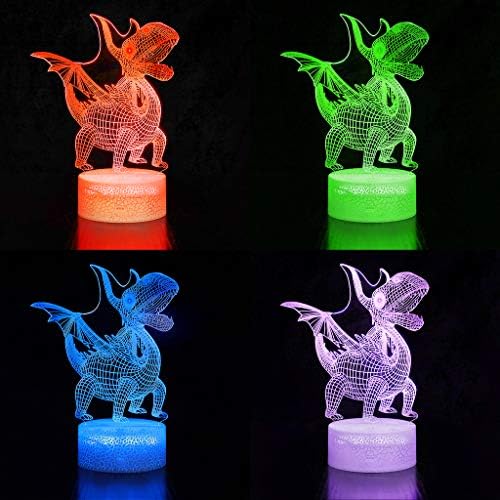 Ikavis Dragon 3D svjetlo, optička iluzija rasvjeta Dragon stolna lampa sa 7 boja i senzorom na dodir,