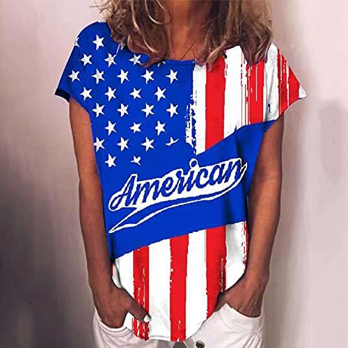 Žene ljeto Izlazi sa slobodnim modom Slatka casual 2023 Košulja američke zastave Žene 4. jula Outfit