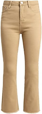 Miashui High Squik traper hlače Žene Ležerne prilike pune boje Niski struk STANTS JEANS LOUS JEANS Ženske
