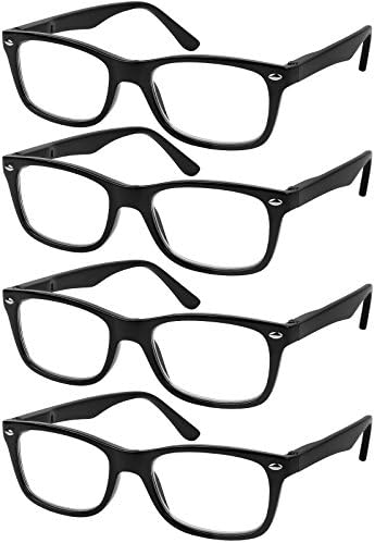 Naočale za naočale za naočale za uspeh Set 4 Crna čitači kvalitete Spring Naočale šarke za čitanje