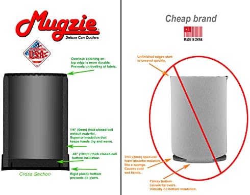 Mugzie Deluxe Can Cooler - Premium Neoprene Wetuit materijal Piće ili boca Izolator za 12oz