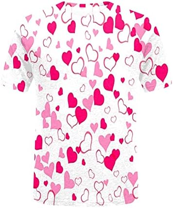 Šifra bluza za žene Jesen Ljeto odjeća za kratki rukav Pamuk Crewneck Grafički ručak Bluza za Valentinovo