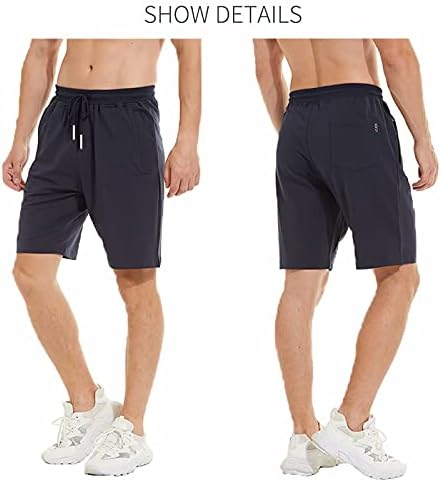 Yundobop muški kratke hlače Ležerne prilike pamučne poteze elastične struke Atletski kratke hlače sa džepovima
