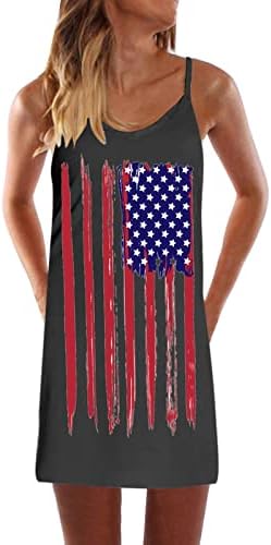 Mini haljine HCJKDU za žene špagete remen bez rukava 4. jula Dan nezavisnosti Dress American