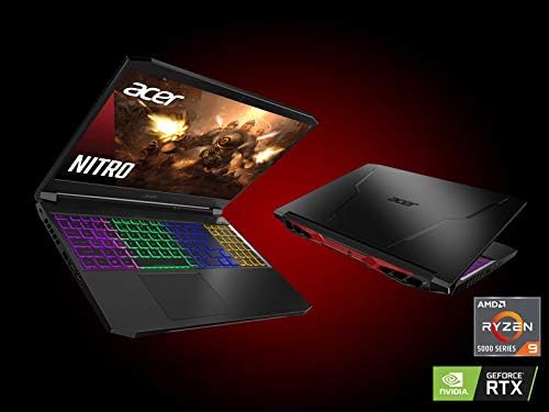Acer Nitro 5 AN515-45-R9QH Gaming Laptop, AMD Ryzen 9 5900HX | NVIDIA GeForce RTX 3080 laptop GPU | 15.6 QHD 165Hz 3ms IPS ekran / 32GB DDR4 / 1TB NVMe SSD | WiFi 6 | RGB pozadinskim osvjetljenjem tastatura