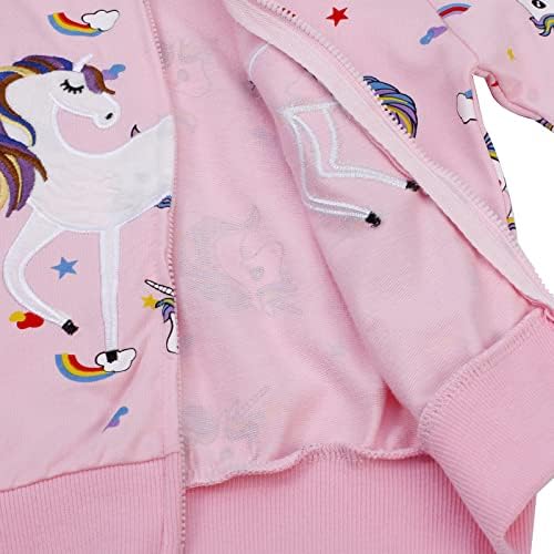Akyzic Toddler Girl Zip Up Hoodie Jacket Unicorn dukserica Dječija vanjska odjeća zimska odjeća sa džepovima