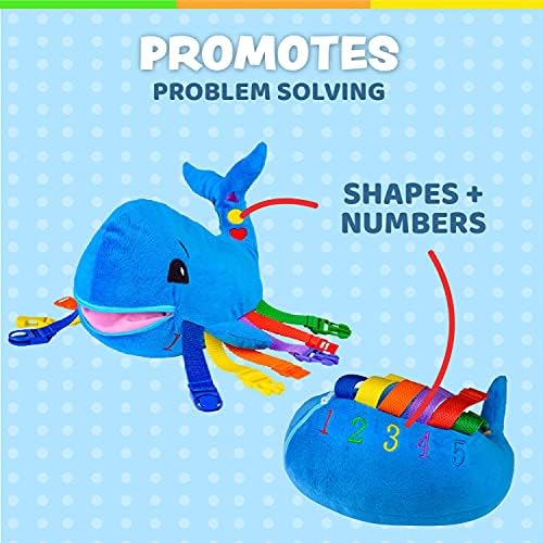 Igračke sa kopčom - Blu Whale-Razvijajte motoričke sposobnosti i rješavanje problema-brojanje i prepoznavanje boja - senzorna igračka za putovanje mališana
