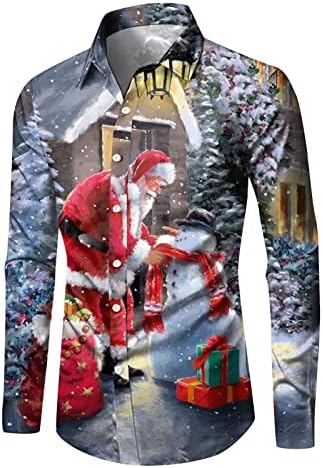 XXBR božićne casune majice za majice s dugim rukavima na dugim rukavima Novelty Tops Xmas Snowflake