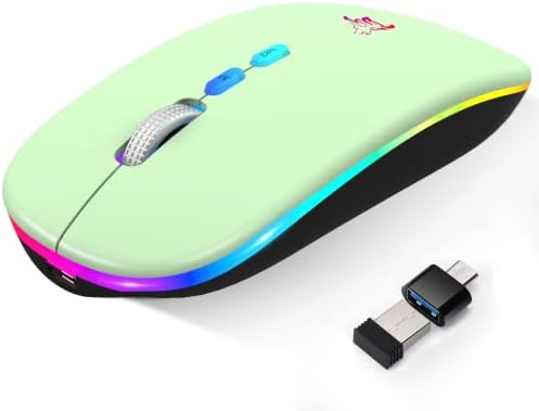 Hotlife bežični miš LED tanak punjivi bluetooth miš, ergonomski dizajn bez prenosivog optičkog miša nečujnog kliknog