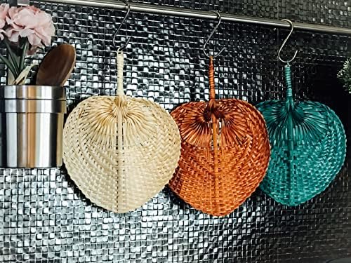 K & G Domaći dekor - set od 2 ljubitelja prirodnog palma, šareni ventilator za ruke, žene, ljeto, plaža, piknik,