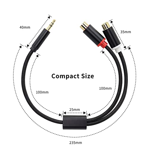 Yacsejao RCA do 3,5 mm kabel 1/8 stereo priključak za 2rca ženski konektori y razdjelnik phono audio kabel
