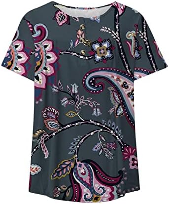 Tunike sa cvjetnim printom za žene Sakrij trbuščić majica Tops Plus Size ljeto Casual kratki rukav